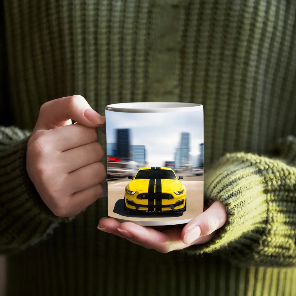 Ford Mustang Shelby GT350 Yellow City Street – Mugs