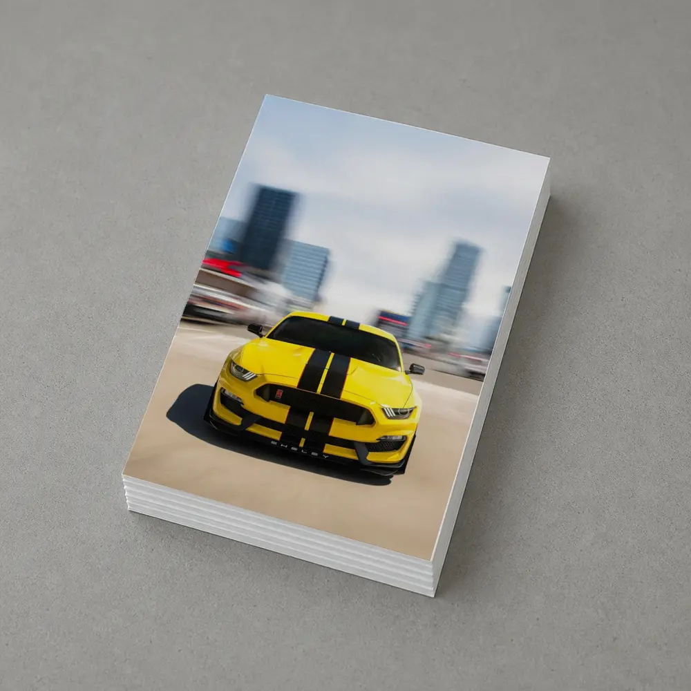 Ford Mustang Shelby GT350 Yellow City Street – Postcards