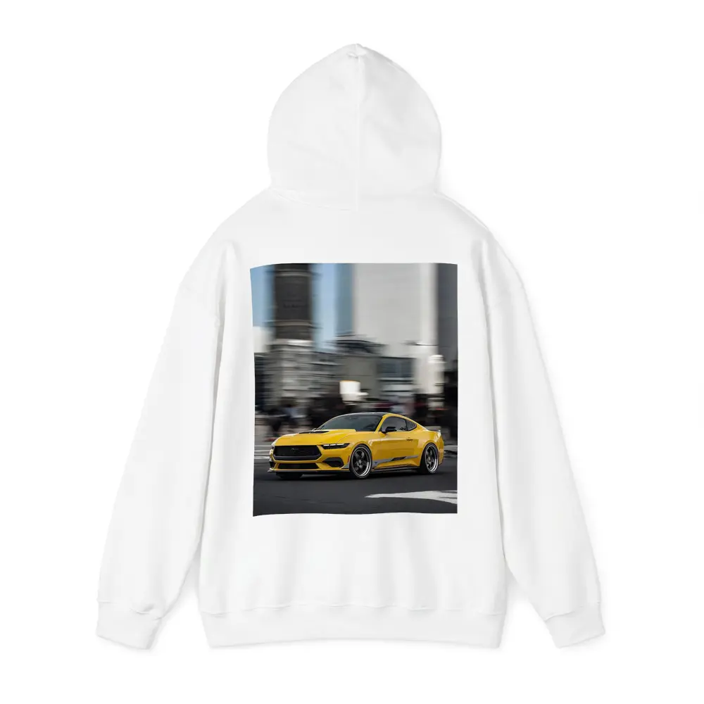 Ford Mustang Yellow City Street Drive – Hoodies