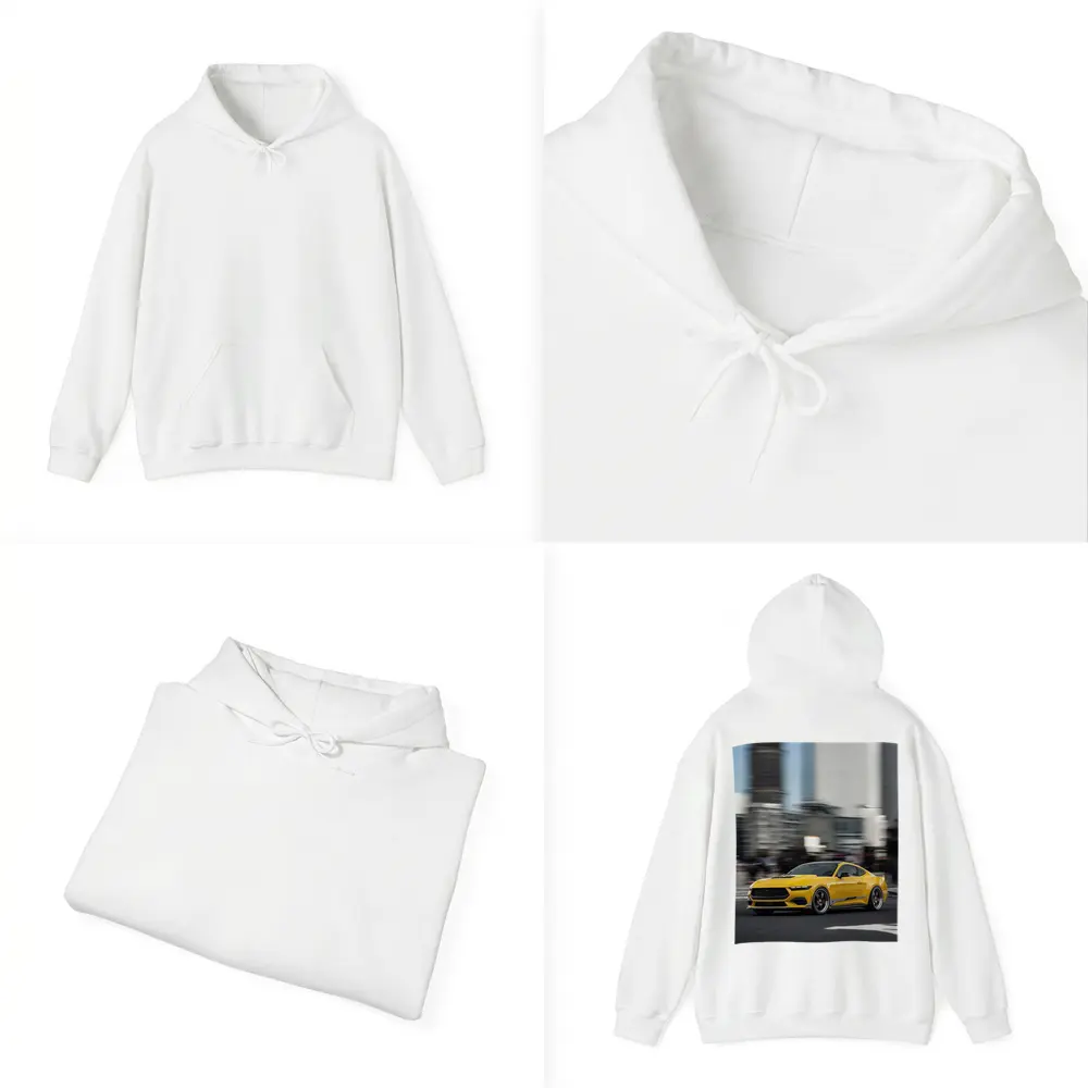 Ford Mustang Yellow City Street Drive – Hoodies