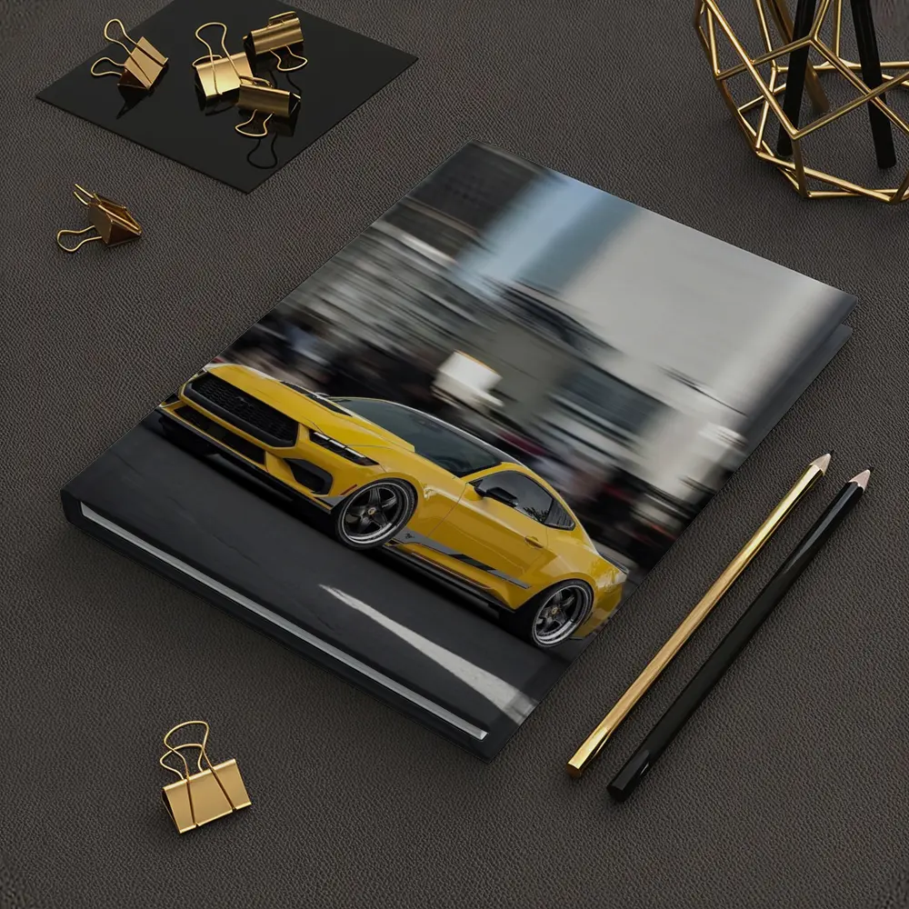 Ford Mustang Yellow City Street Drive – Notebooks