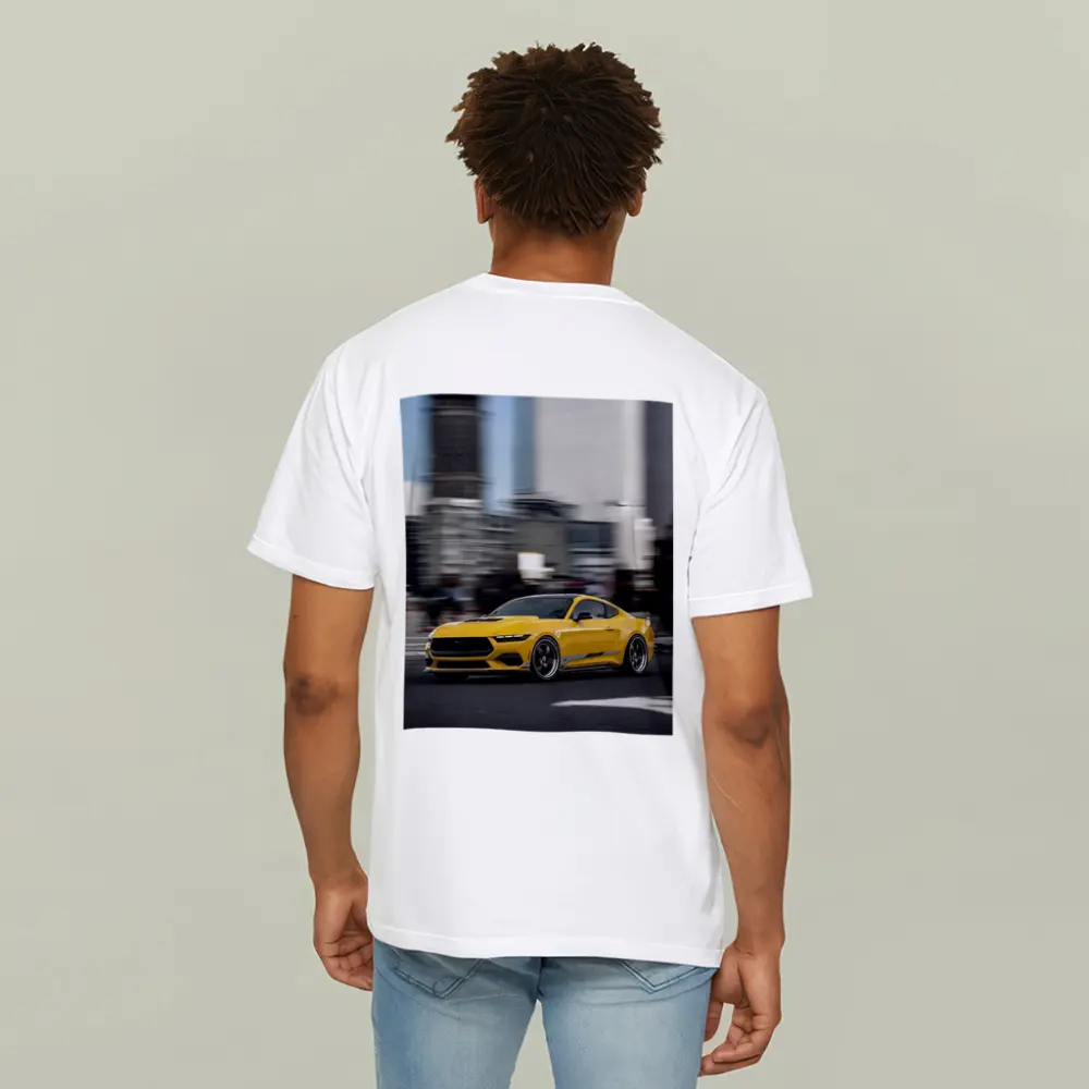 Ford Mustang Yellow City Street Drive – T-Shirts