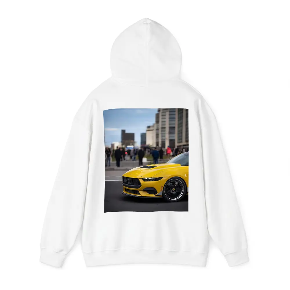 Yellow Ford Mustang Urban City Street – Hoodies