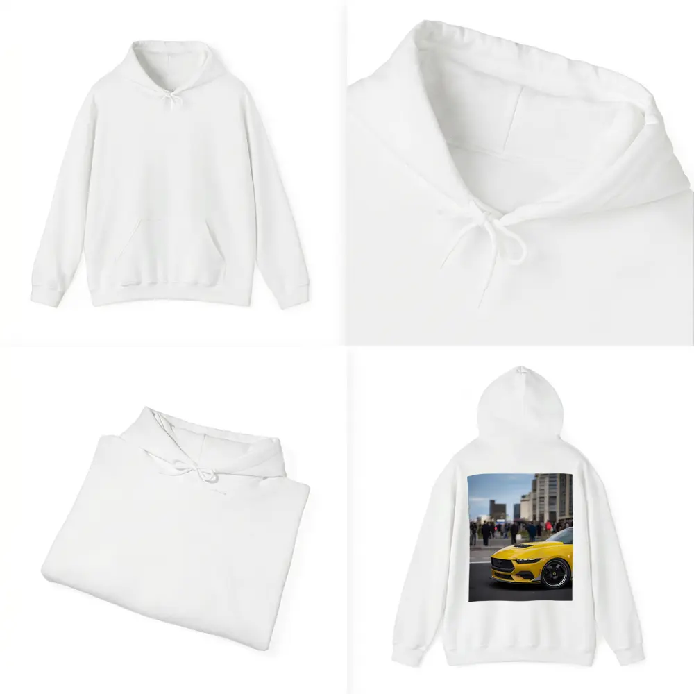 Yellow Ford Mustang Urban City Street – Hoodies