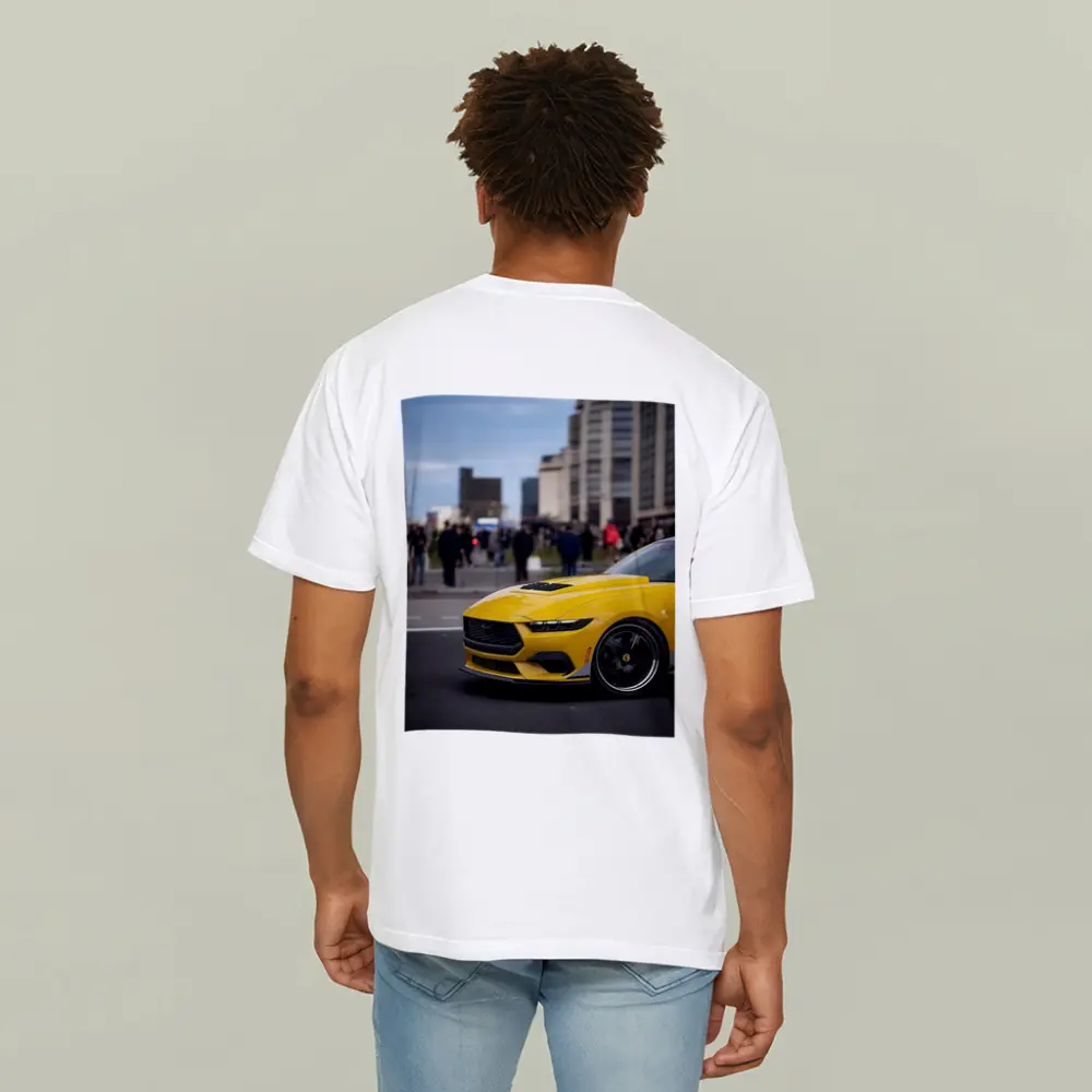 Yellow Ford Mustang Urban City Street – T-Shirts