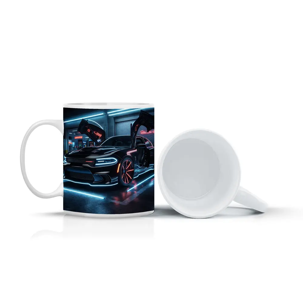 Dodge Charger Neon Lights Night Garage – Mugs