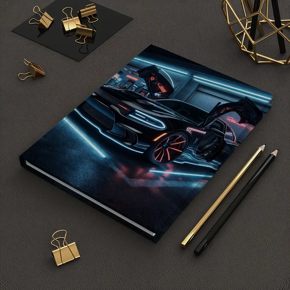 Dodge Charger Neon Lights Night Garage – Notebooks