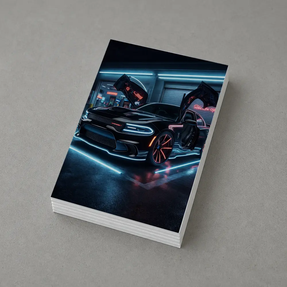 Dodge Charger Neon Lights Night Garage – Postcards
