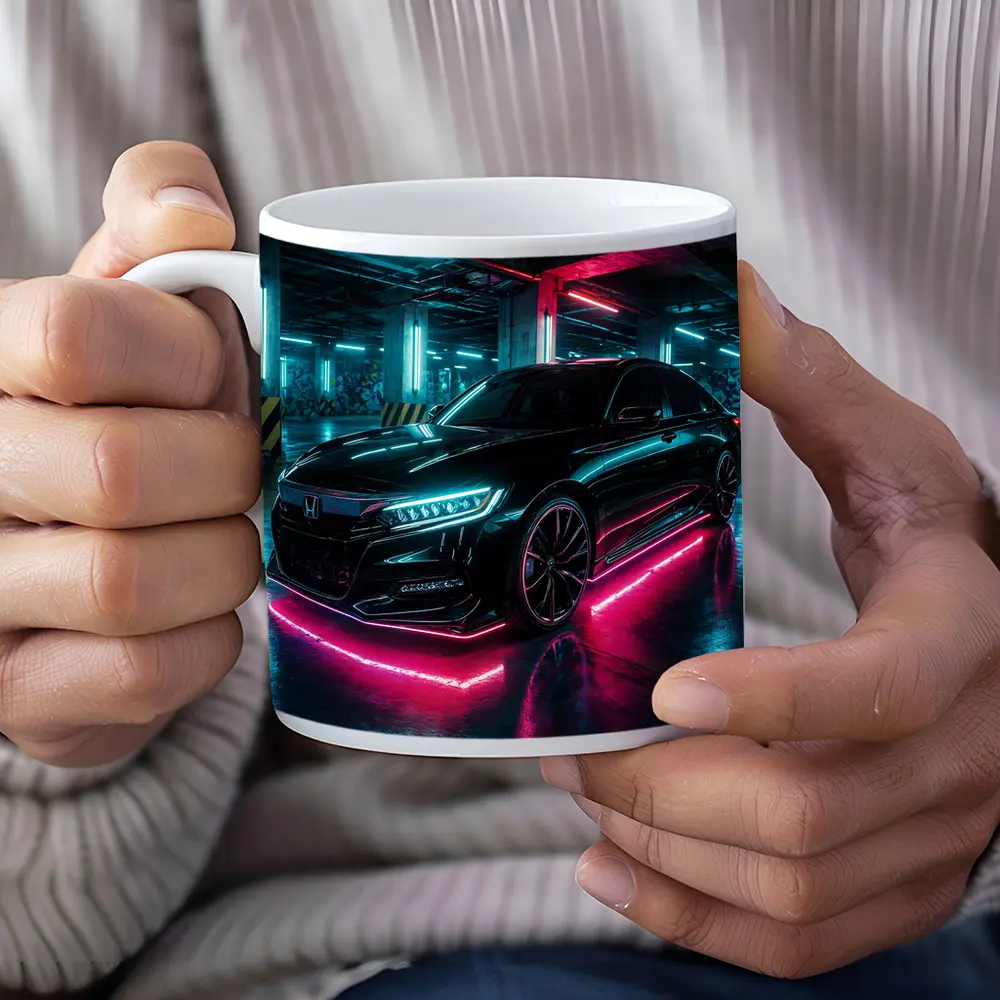 Honda Accord Neon Lights Underground Parking – Mugs