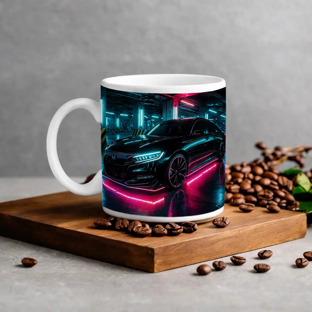 Honda Accord Neon Lights Underground Parking – Mugs