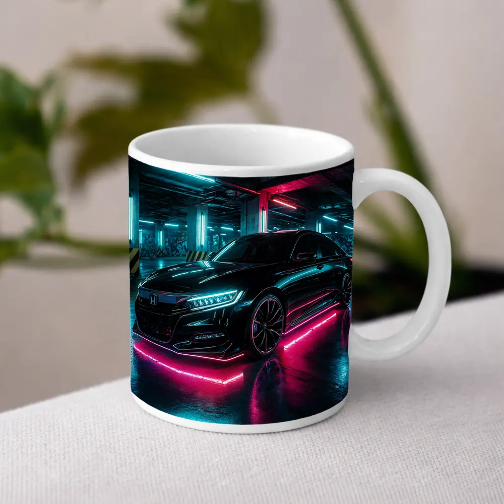 Honda Accord Neon Lights Underground Parking – Mugs