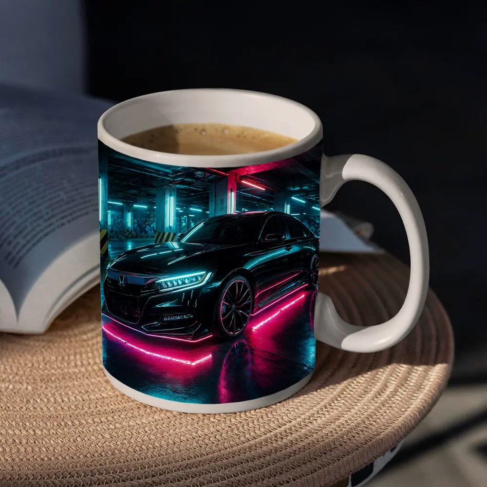 Honda Accord Neon Lights Underground Parking – Mugs