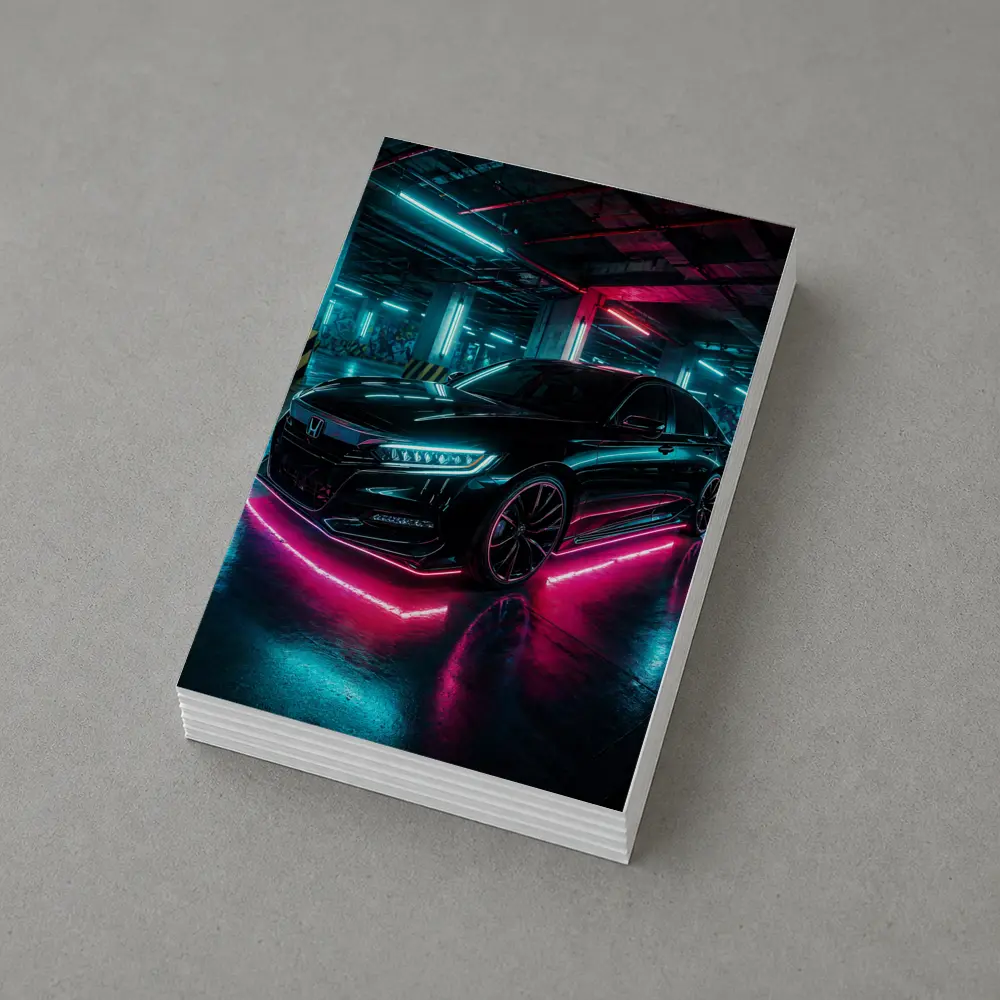 Honda Accord Neon Lights Underground Parking – Postcards