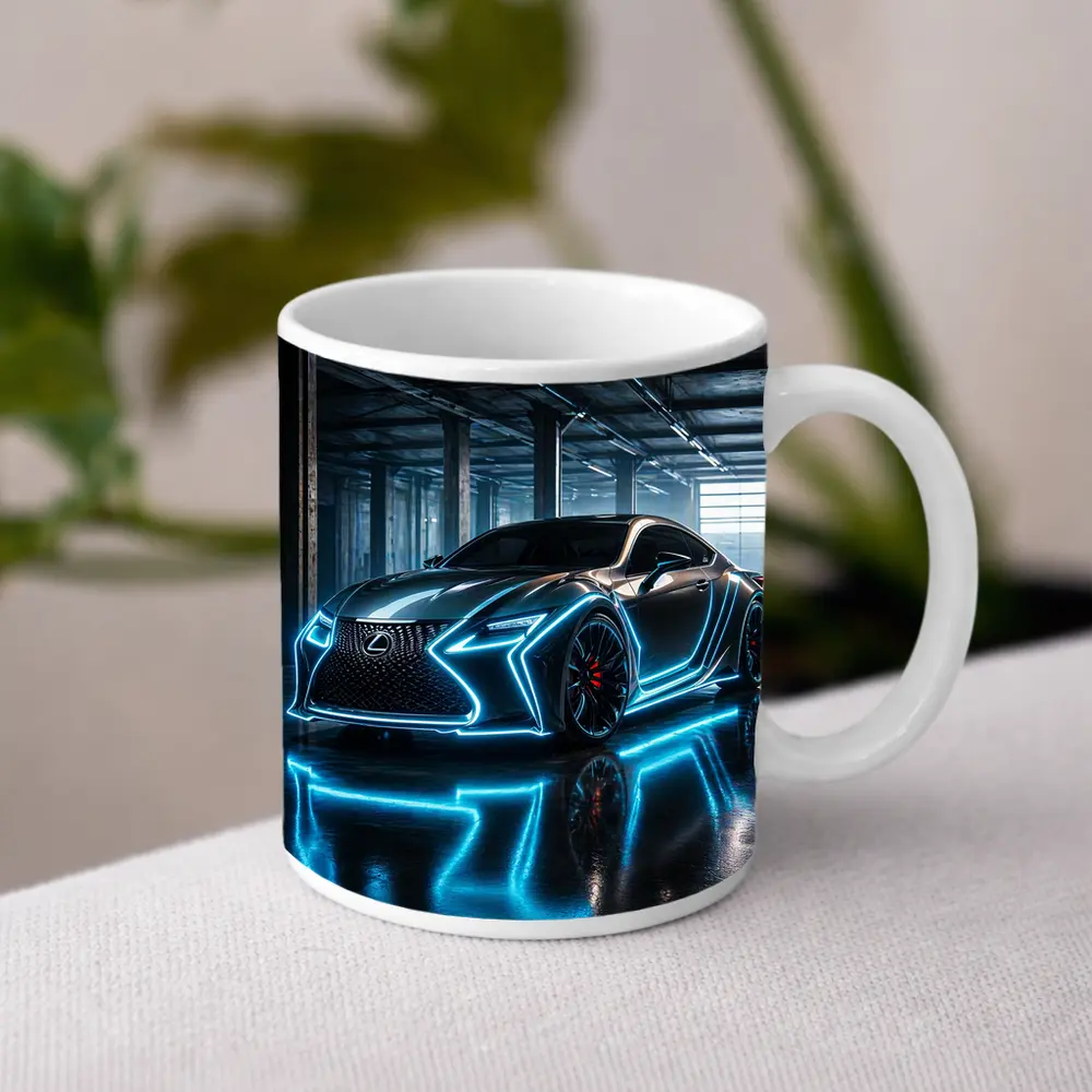 Lexus RC Neon Blue Lights Garage – Mugs