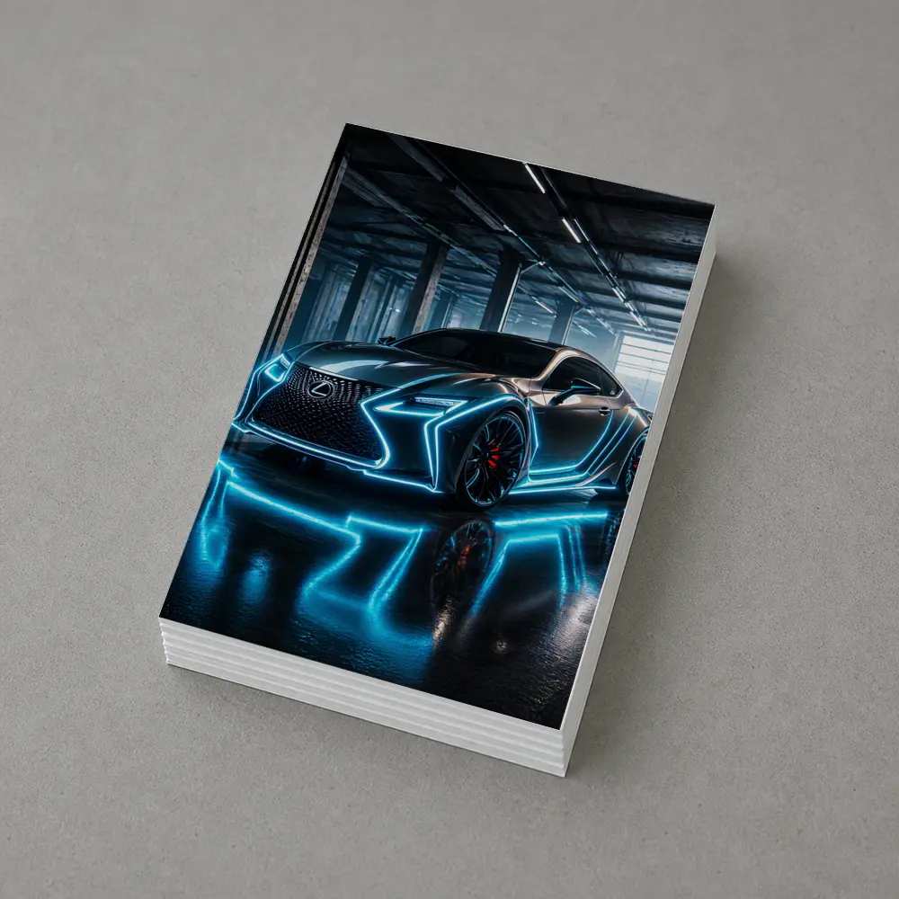 Lexus RC Neon Blue Lights Garage – Postcards