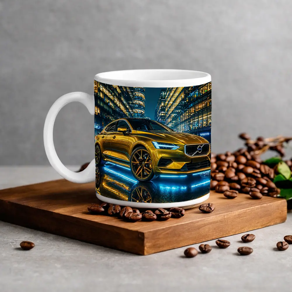 Volvo S60 Gold Neon City Night – Mugs