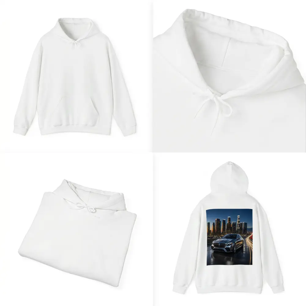 Mercedes S Class Los Angeles Night Skyline – Hoodies