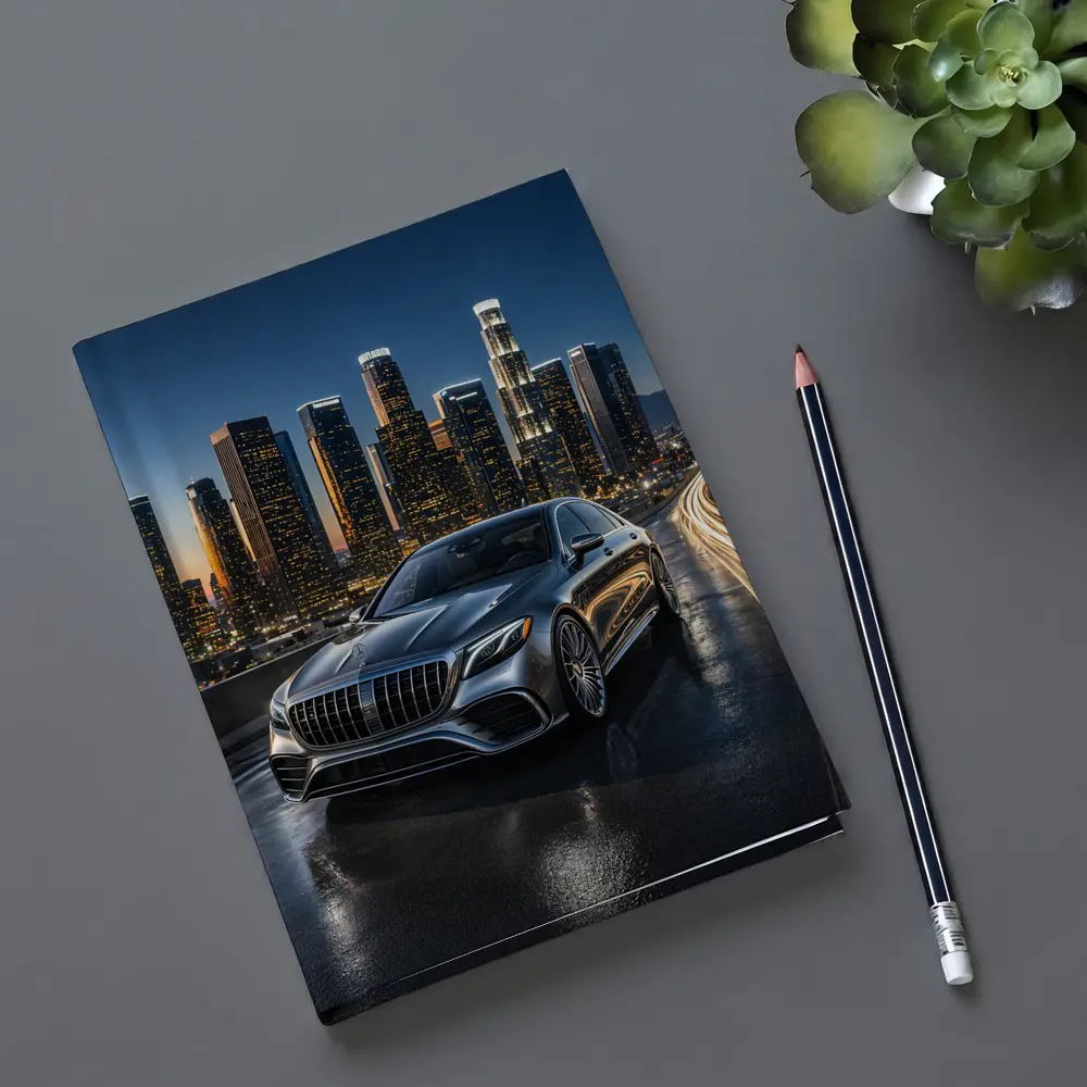 Mercedes S Class Los Angeles Night Skyline – Notebooks