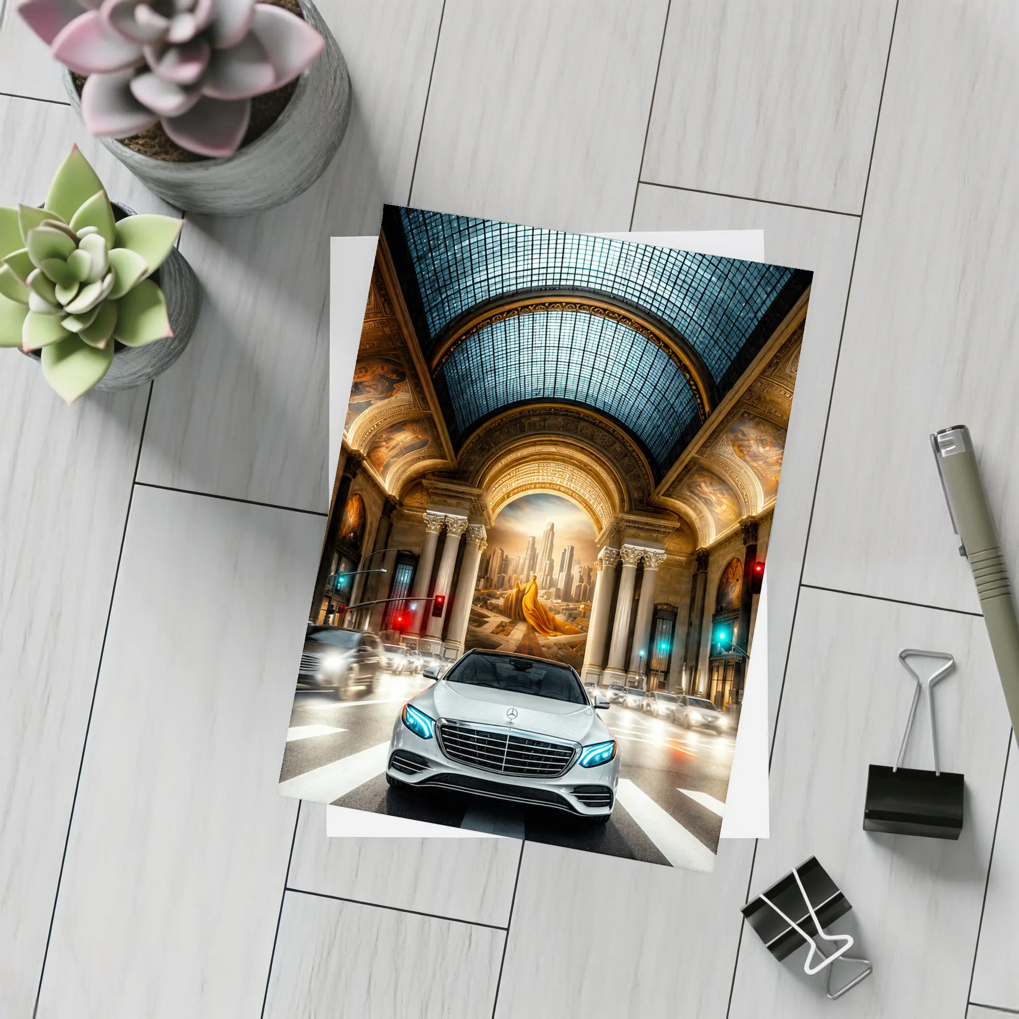 Mercedes S Class Grand Hall City Street – Postcards