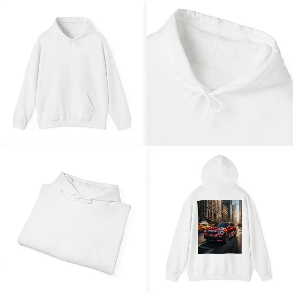 BMW X3 Red SUV City Street – Hoodies