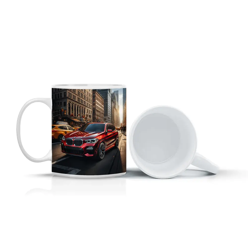 BMW X3 Red SUV City Street – Mugs