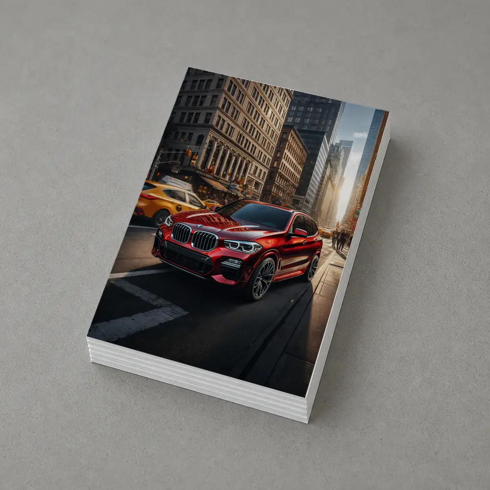 BMW X3 Red SUV City Street – Postcards