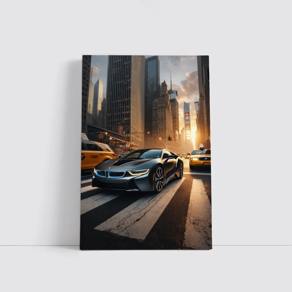 BMW i8 Driving Through New York City – Wall Art
