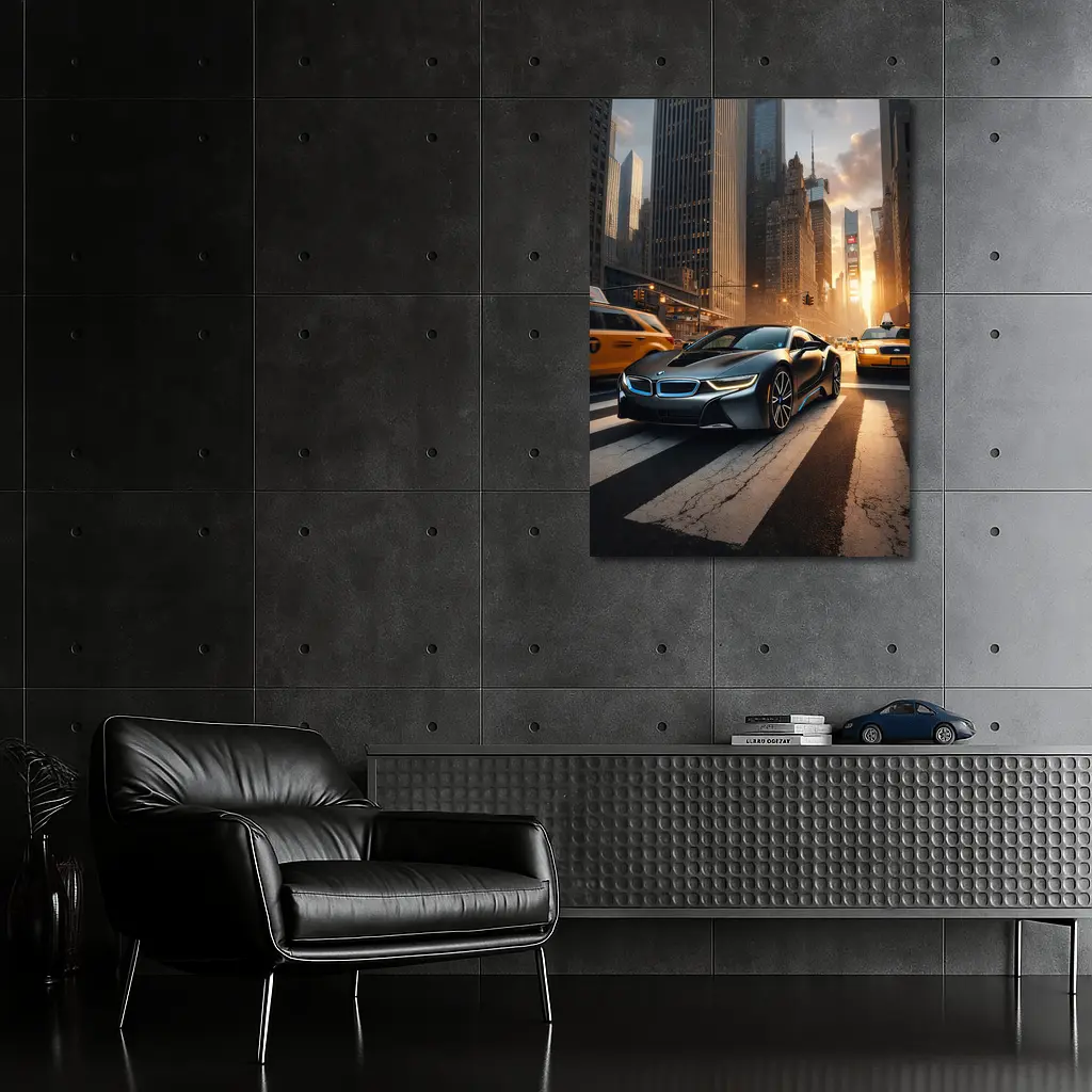 BMW i8 Driving Through New York City – Wall Art