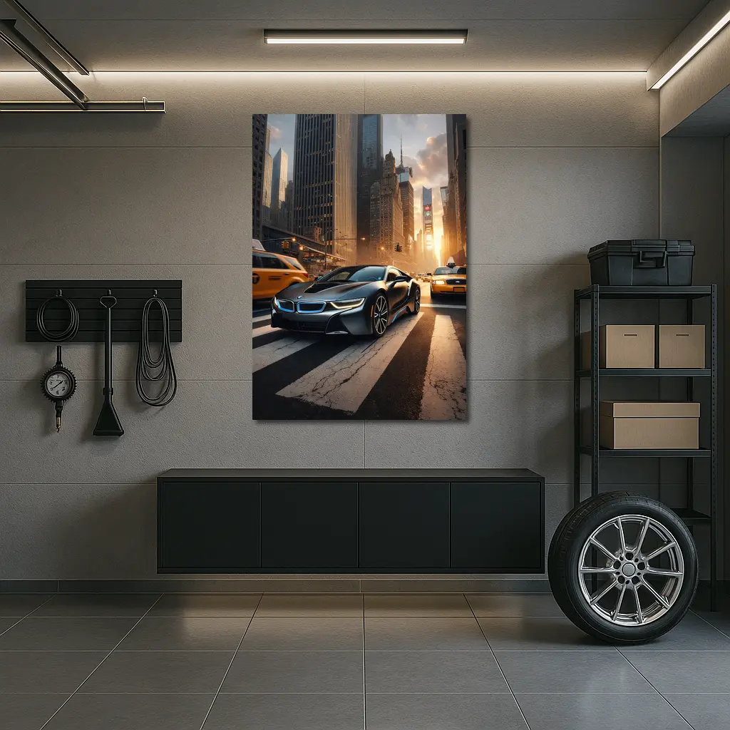 BMW i8 Driving Through New York City – Wall Art