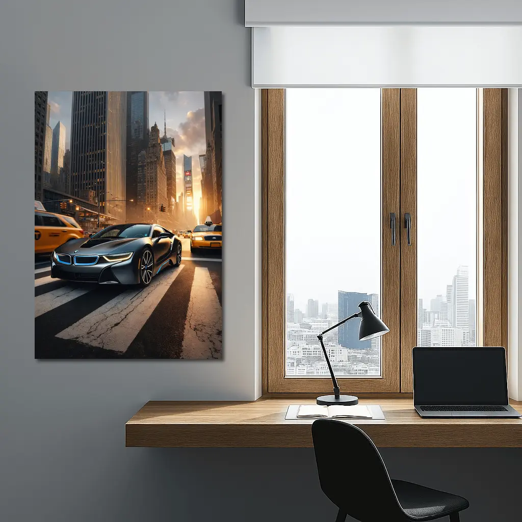 BMW i8 Driving Through New York City – Wall Art