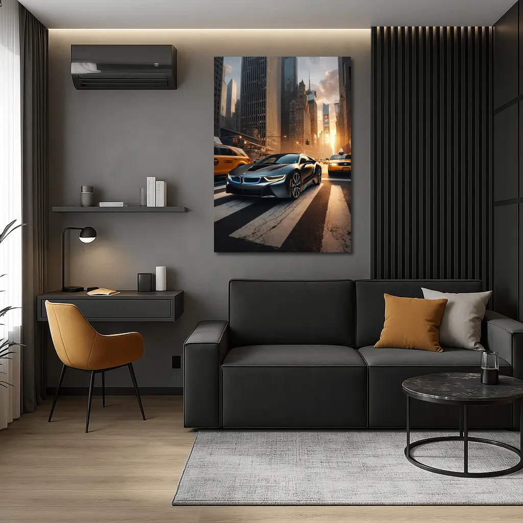 BMW i8 Driving Through New York City – Wall Art