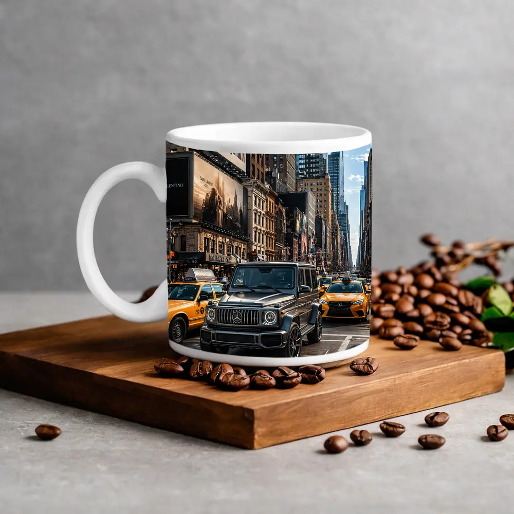 Mercedes G Wagon Black SUV New York Street – Mugs