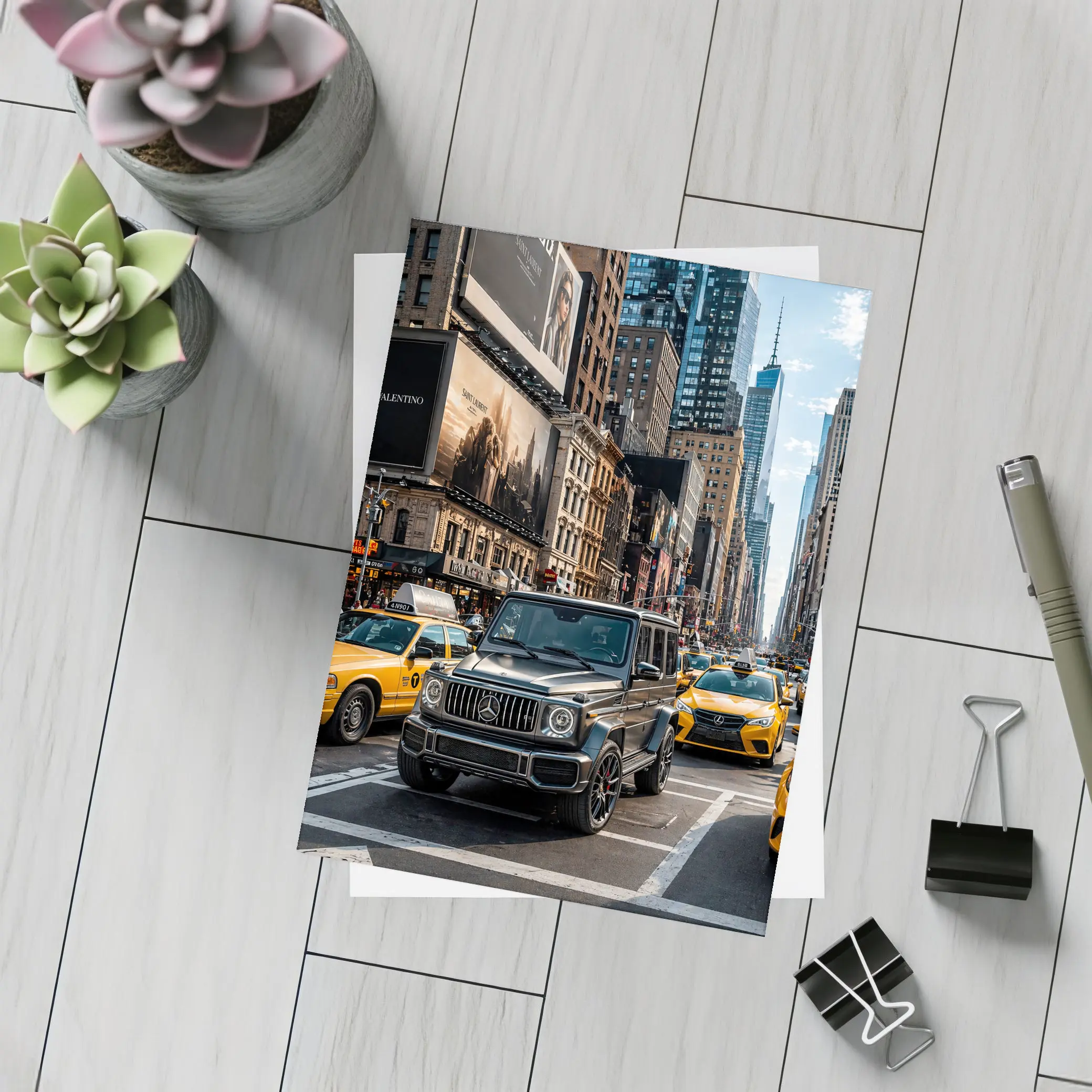 Mercedes G Wagon Black SUV New York Street – Postcards