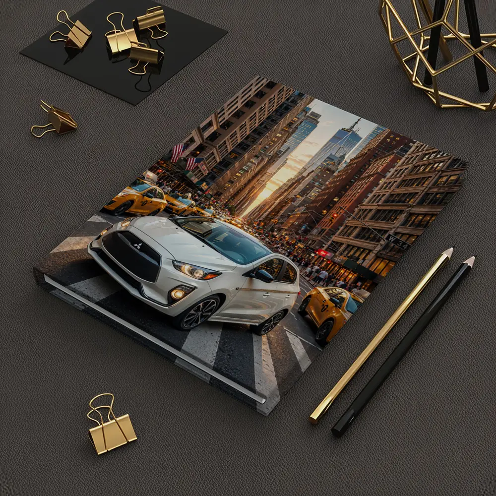 Mitsubishi Mirage White Car New York City – Notebooks