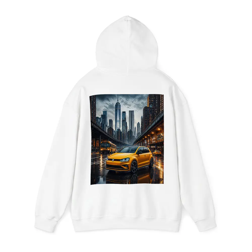 Volkswagen Golf GTI Yellow Rainy City Street – Hoodies