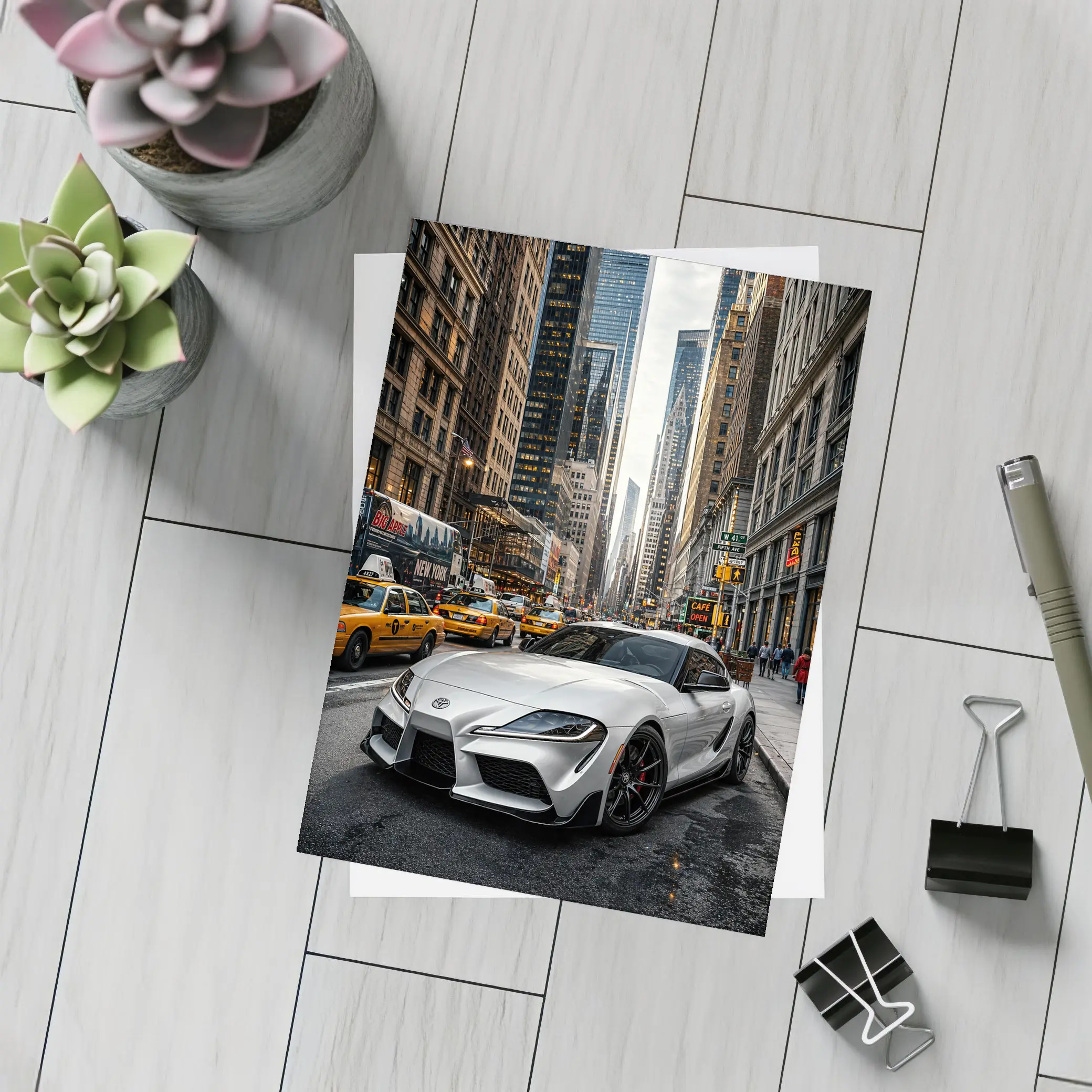 Toyota Supra GR Silver New York Street – Postcards