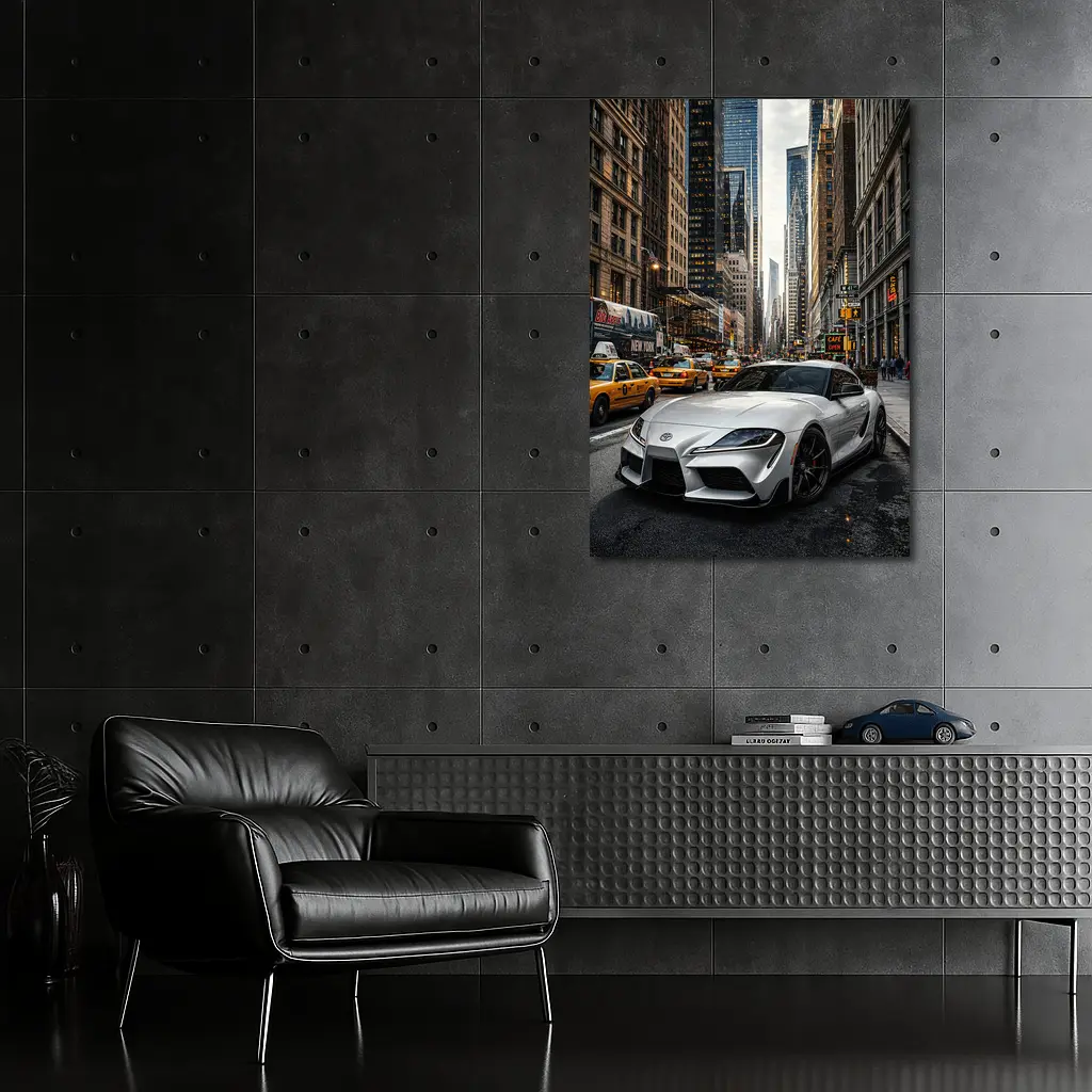 Toyota Supra GR Silver New York Street – Wall Art