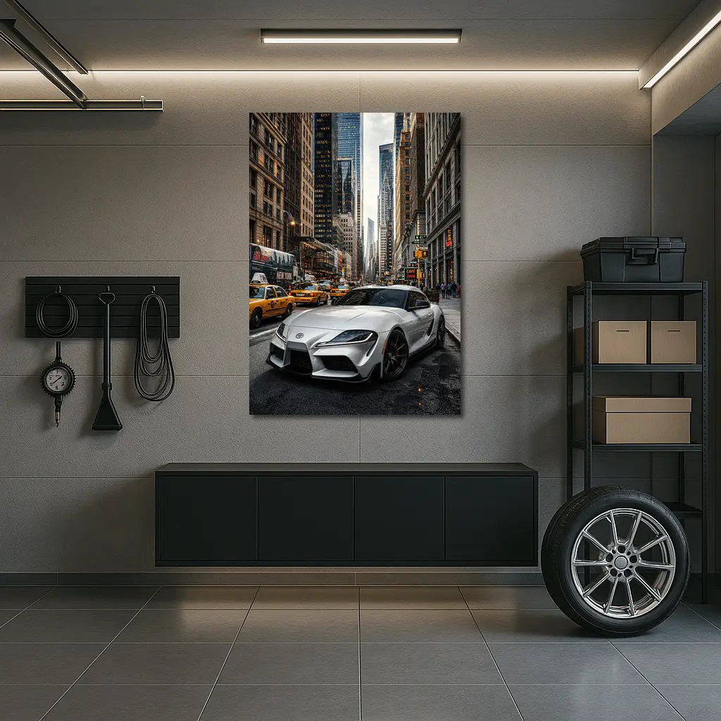 Toyota Supra GR Silver New York Street – Wall Art