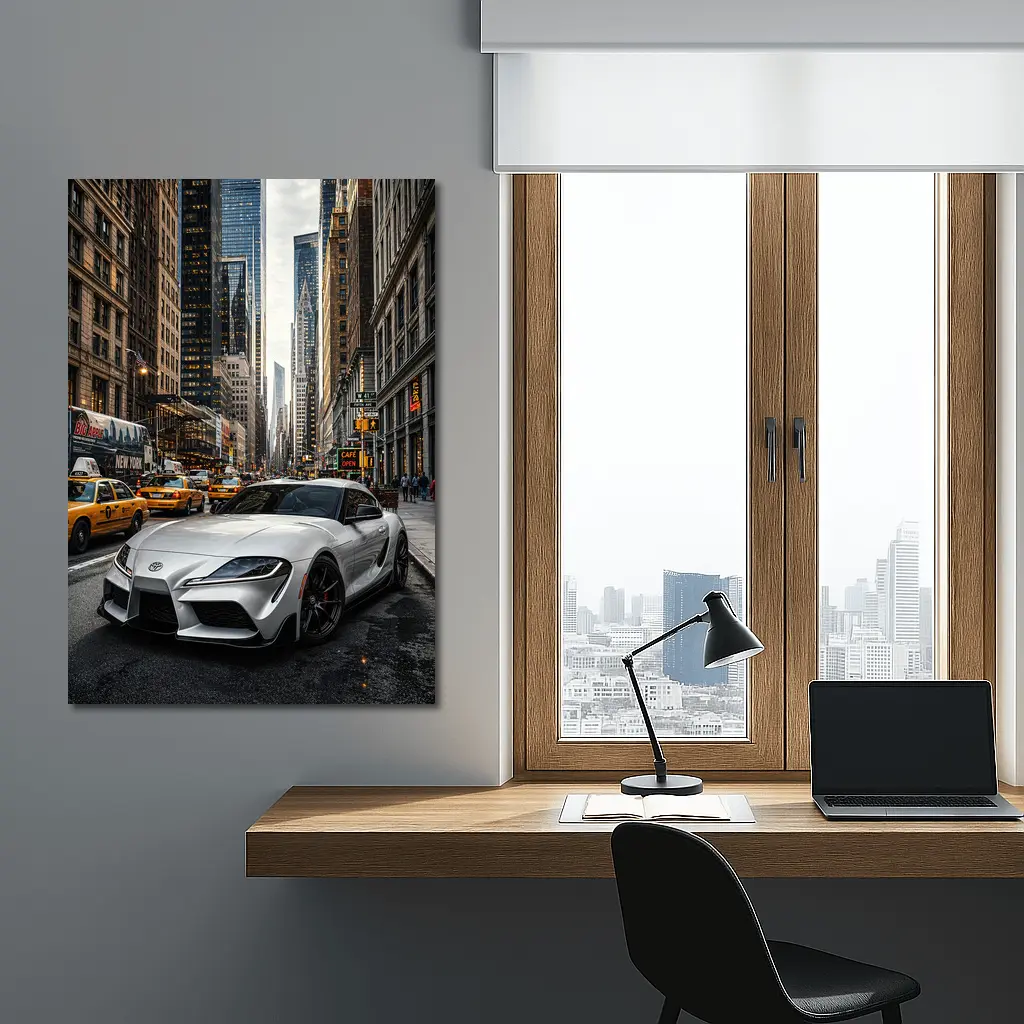 Toyota Supra GR Silver New York Street – Wall Art
