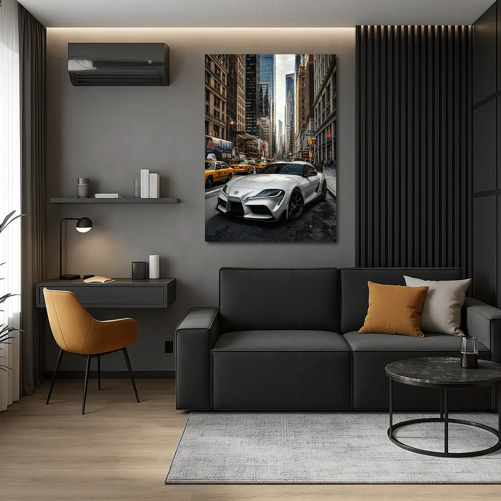 Toyota Supra GR Silver New York Street – Wall Art