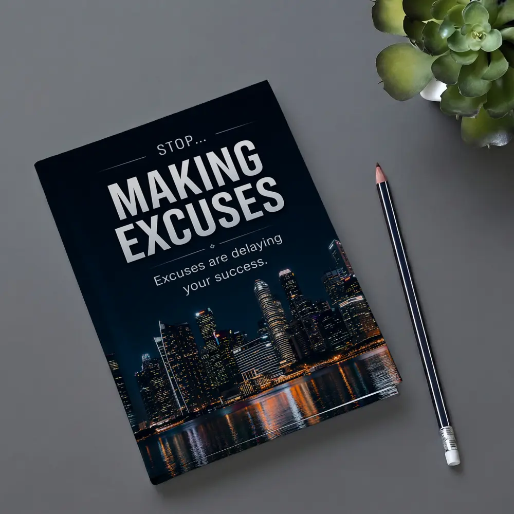 Stop Making Excuses City Night Skyline – Notebooks
