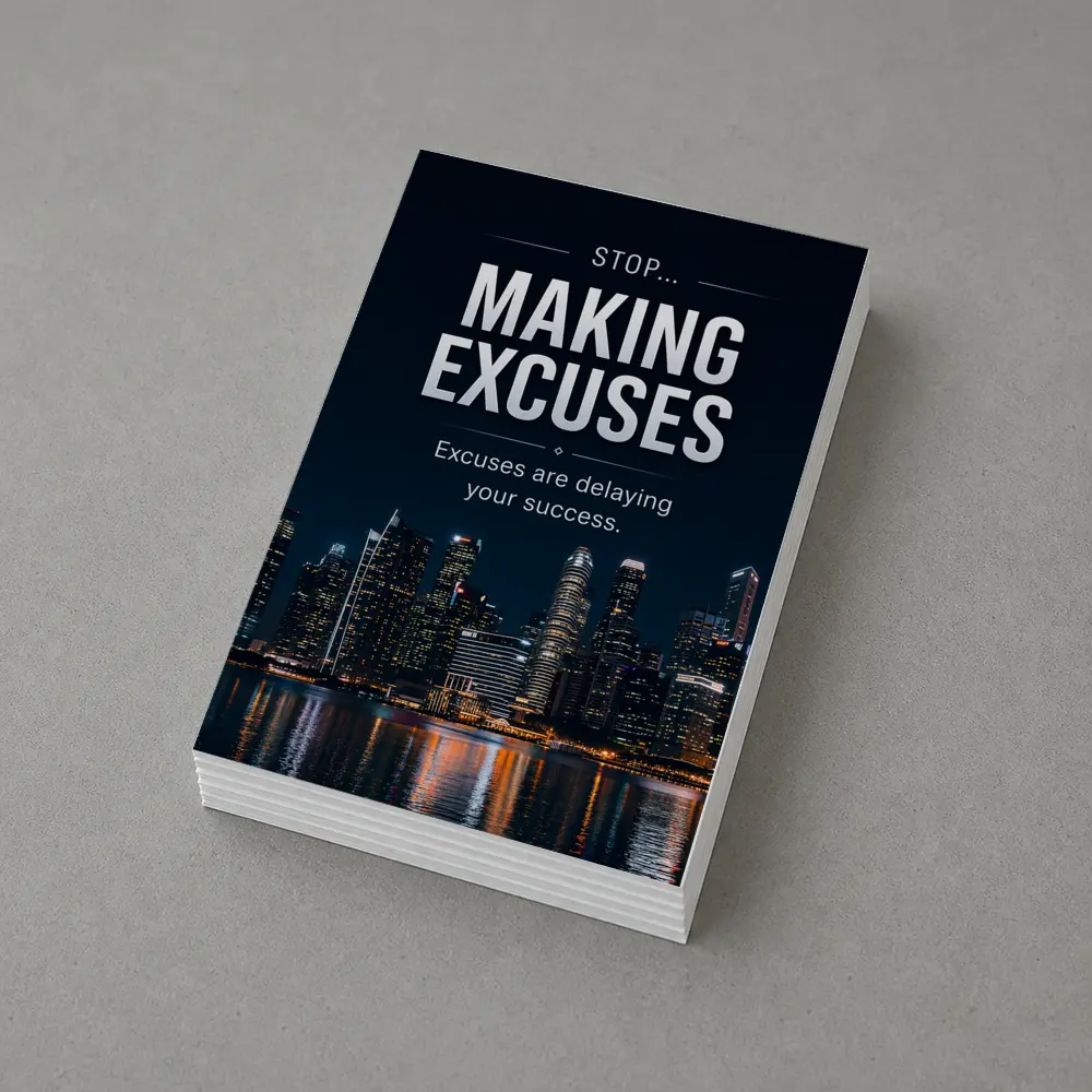 Stop Making Excuses City Night Skyline – Postcards