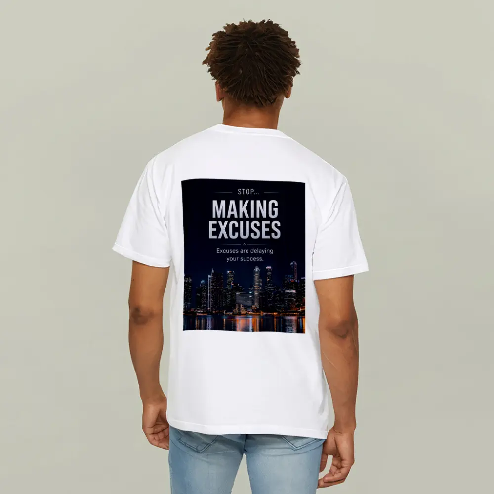 Stop Making Excuses City Night Skyline – T-Shirts