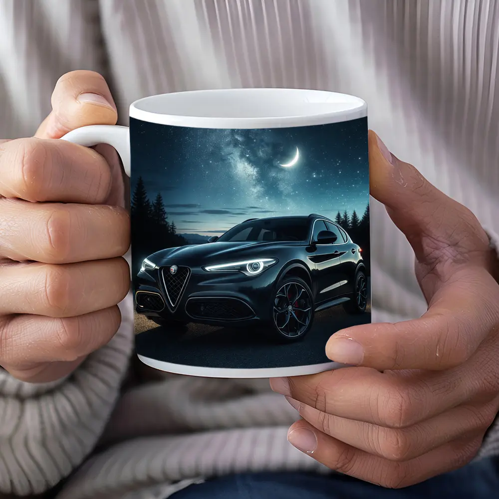 Alfa Romeo Stelvio Under Starry Night Sky – Mugs