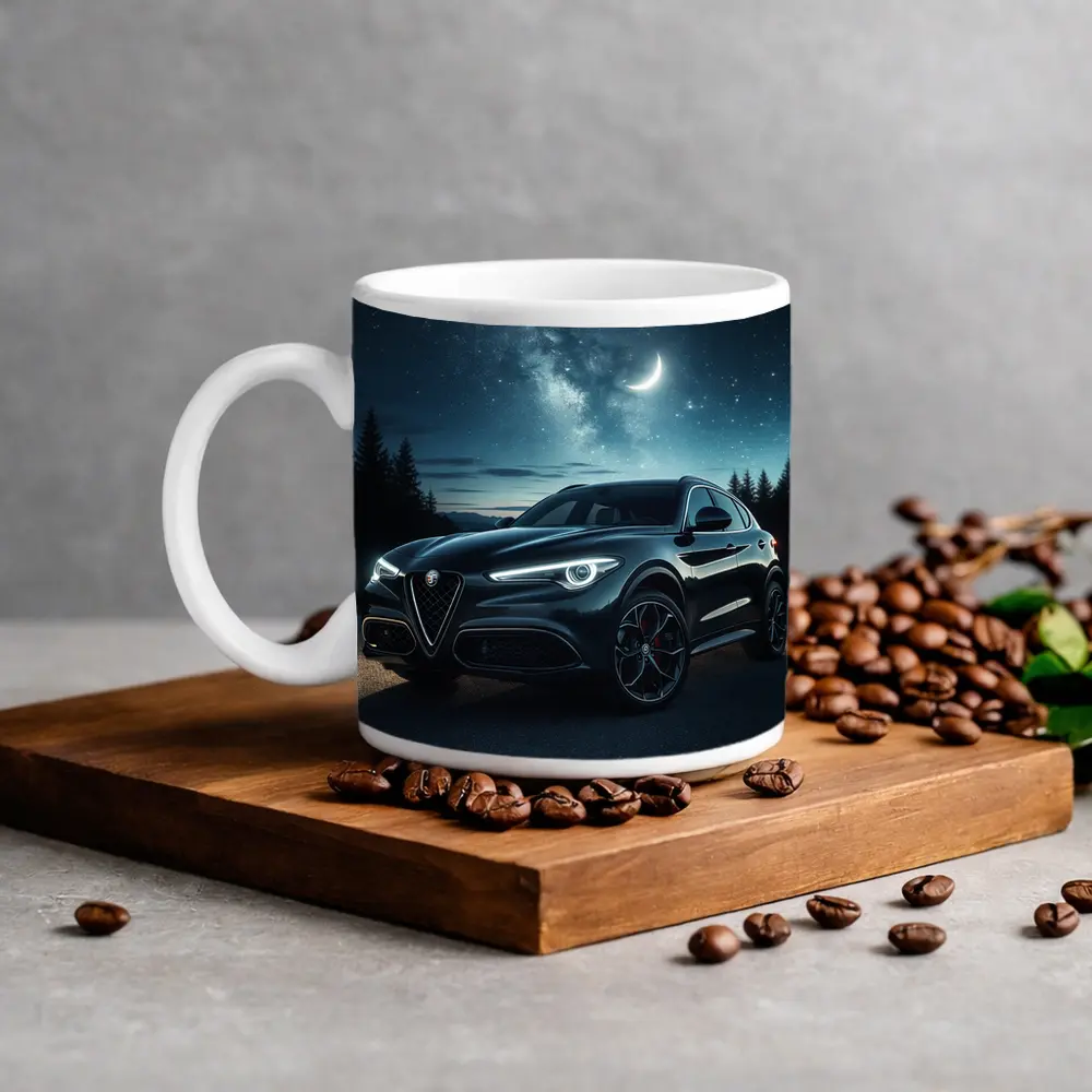 Alfa Romeo Stelvio Under Starry Night Sky – Mugs