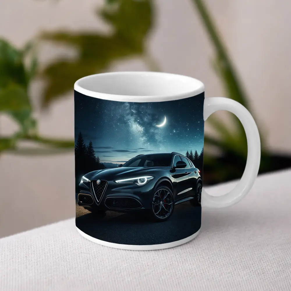 Alfa Romeo Stelvio Under Starry Night Sky – Mugs