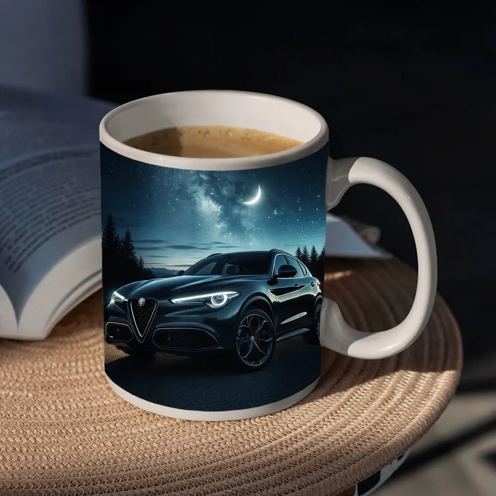 Alfa Romeo Stelvio Under Starry Night Sky – Mugs