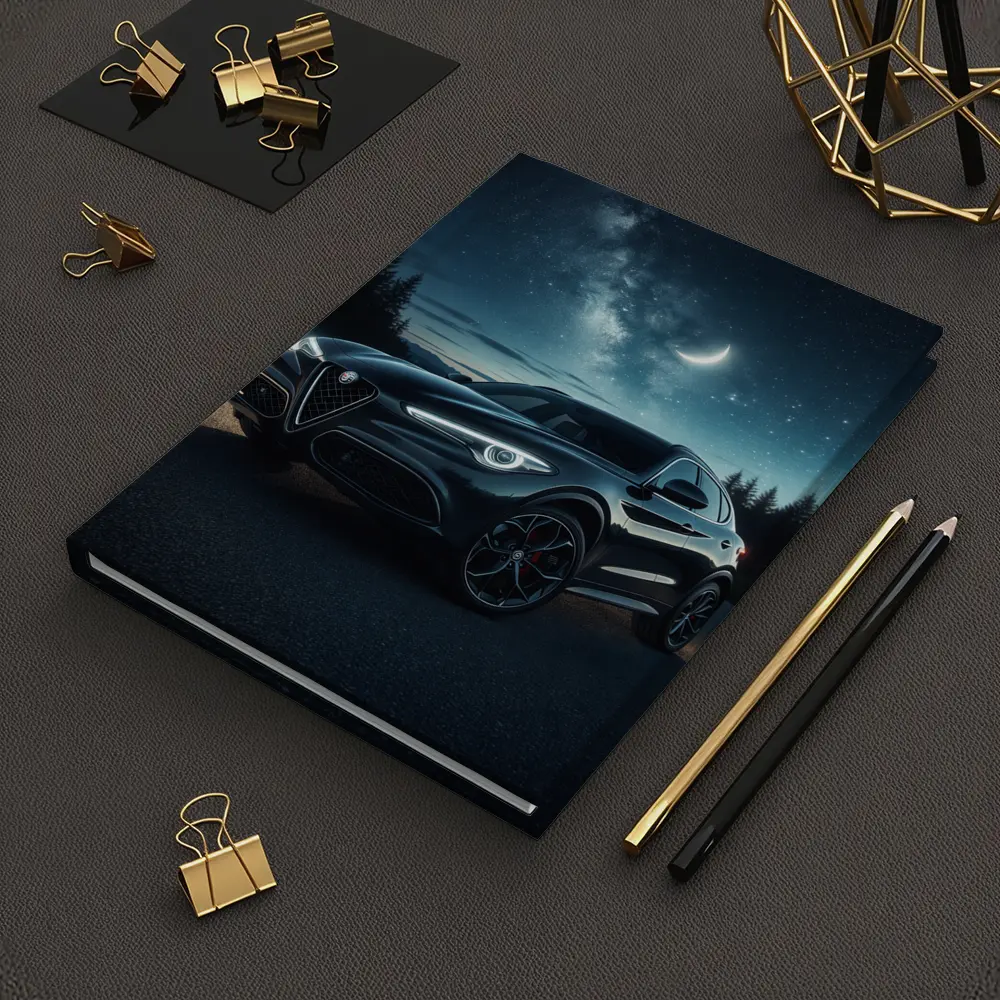Alfa Romeo Stelvio Under Starry Night Sky – Notebooks