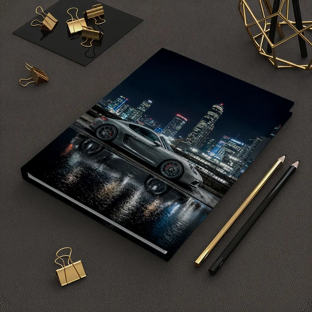 Porsche 718 Cayman City Night Skyline – Notebooks