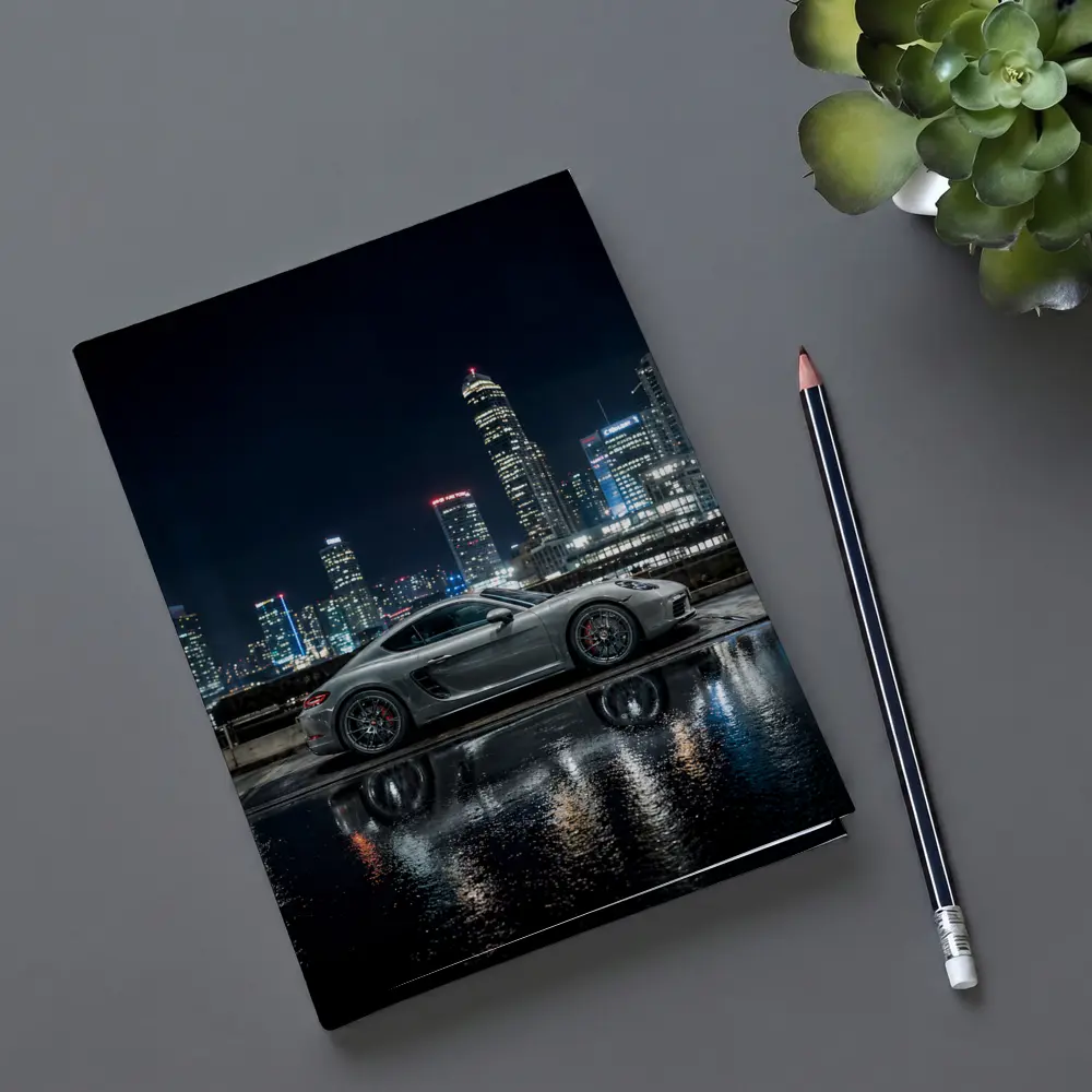 Porsche 718 Cayman City Night Skyline – Notebooks